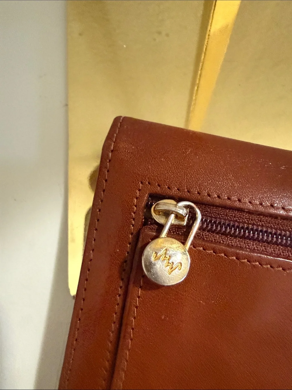 Vintage Monsac Brown Leather Long Wallet